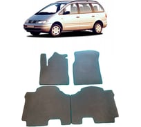 Ковры в салон автомобиля Eva Smart volkswagen sharan 1995 - 2000 эва сота чёрные c синей окантовкой 2037-B5B2-S