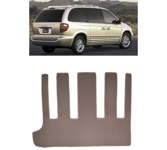 Ковры в салон автомобиля Eva Smart chrysler town country iv 7мест 2000 - 2005 эва сота чёрные c коричневой окантовкой 3316-B5A6-S 1