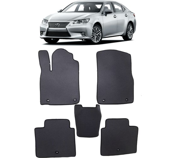 Ковры в салон автомобиля Eva Smart lexus es vi 2012 - 2015 эва сота серые c коричневой окантовкой 3113-B1A6-S 1