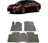 Ковры в салон автомобиля Eva Smart lexus es vi рестайлинг 2015 - 2018 эва сота коричневые c красной окантовкой 2476-A6A7-S