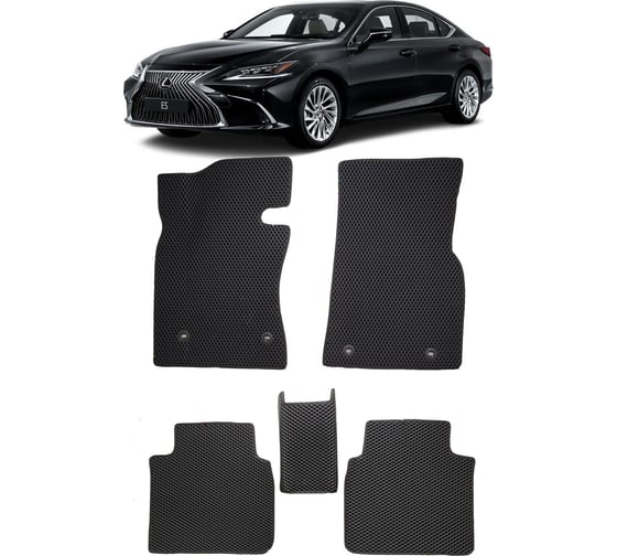 Ковры в салон автомобиля Eva Smart lexus es vii 2019 - эва сота бежевые c коричневой окантовкой 3318-A1A6-S 1