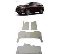 Ковры в салон автомобиля Eva Smart infiniti qx80 7мест 2014 - эва сота чёрные c коричневой окантовкой 2022-B5A6-S