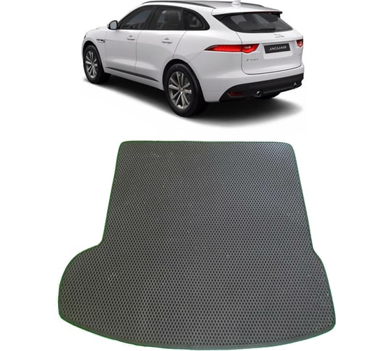Ковры в салон автомобиля Eva Smart jaguar f pace 2016 - 2020 эва сота чёрные c бежевой окантовкой 2182-B5A1-S
