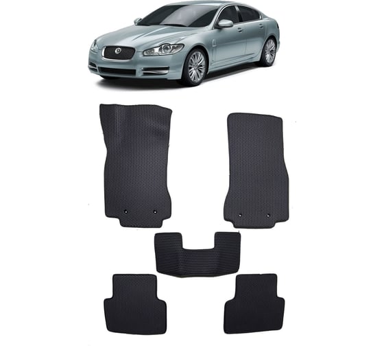 Ковры в салон автомобиля Eva Smart jaguar xf i 2007 - 2011 эва сота бежевые c красной окантовкой 1320-A1A7-S 1