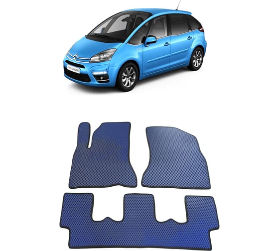 Ковры в салон автомобиля Eva Smart citroen с4 picasso i 5мест 2007 - 2014 эва сота бежевые c бежевой окантовкой 1148-A1A1-S 1