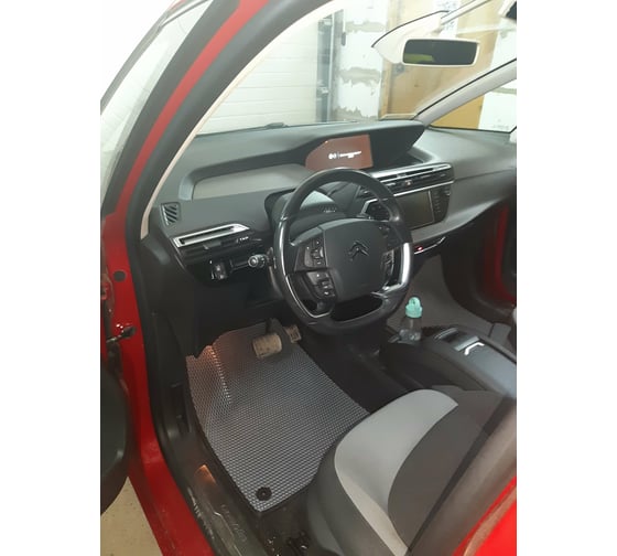 Ковры в салон автомобиля Eva Smart citroen c4 picasso ii 5мест 2014 - 2016 эва сота чёрные c красной окантовкой 3424-B5A7-S 1