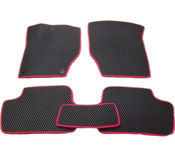 Ковры в салон автомобиля Eva Smart citroen c4 ii 2011 - эва сота чёрные c серой окантовкой 1151-B5B1-S
