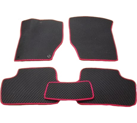 Ковры в салон автомобиля Eva Smart citroen c4 ii 2011 - эва сота бежевые c красной окантовкой 1151-A1A7-S