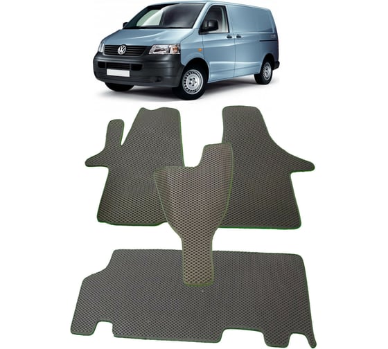 Ковры в салон автомобиля Eva Smart volkswagen t5 transporter 2003 - 2015 эва сота чёрные c красной окантовкой 1860-B5A7-S 1