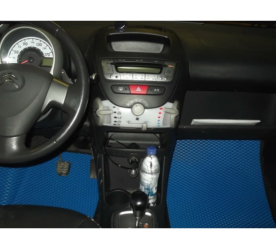 Ковры в салон автомобиля Eva Smart citroen c1 2012 - 2014 эва сота коричневые c синей окантовкой 2828-A6B2-S