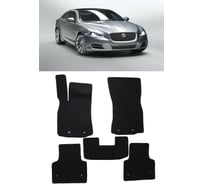 Ковры в салон автомобиля Eva Smart jaguar xj iv (x351) 2009 - 2015 эва сота коричневые c синей окантовкой 3095-A6B2-S