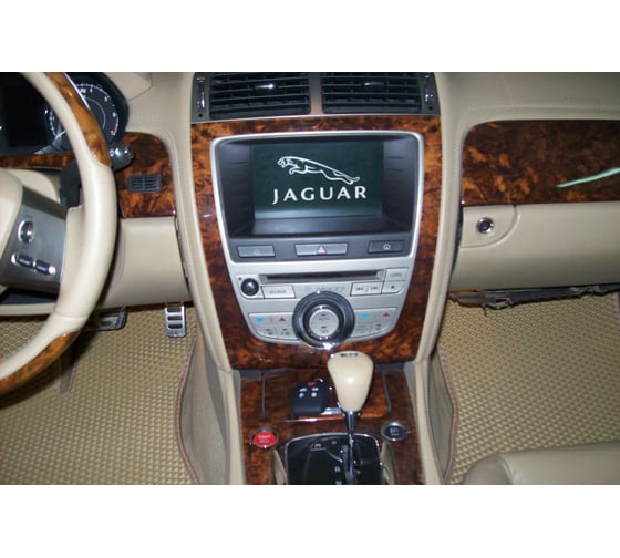Ковры в салон автомобиля Eva Smart jaguar xkr ii 2006 - 2008 эва сота бежевые c синей окантовкой 2879-A1B2-S