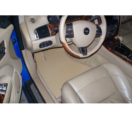 Ковры в салон автомобиля Eva Smart jaguar xkr ii 2006 - 2008 эва сота бежевые c синей окантовкой 2879-A1B2-S