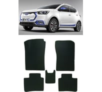 Ковры в салон автомобиля Eva Smart jac iev7s i 2020 - эва сота бежевые c синей окантовкой 3626-A1B2-S