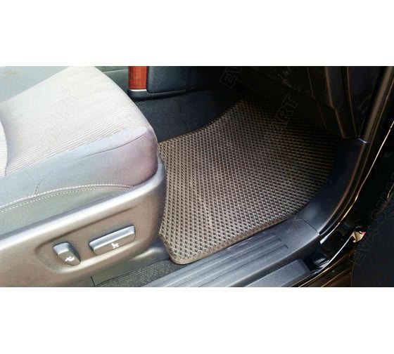 Ковры в салон автомобиля Eva Smart lexus gx ii 460 2009 - эва сота коричневые c синей окантовкой 1410-A6B2-S