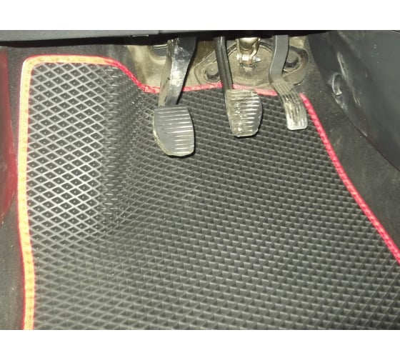 Ковры в салон автомобиля Eva Smart citroen ds4 2010 - 2015 эва сота чёрные c синей окантовкой 3743-B5B2-S