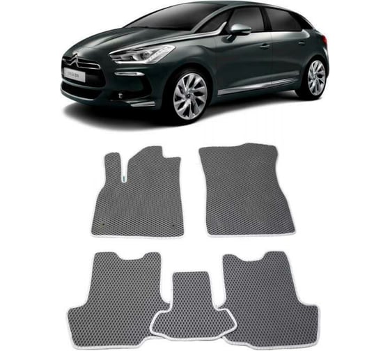 Ковры в салон автомобиля Eva Smart citroen ds5 2011 - 2015 эва сота бежевые c коричневой окантовкой 1156-A1A6-S 1