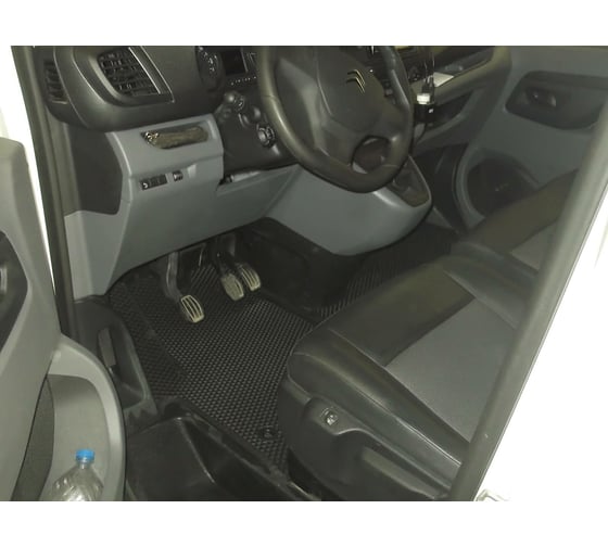 Ковры в салон автомобиля Eva Smart citroen jumpy combi 2018 - эва сота серые c красной окантовкой 2771-B1A7-S