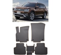 Ковры в салон автомобиля Eva Smart volkswagen teramont i 5мест 2017 - эва сота чёрные c синей окантовкой 3436-B5B2-S