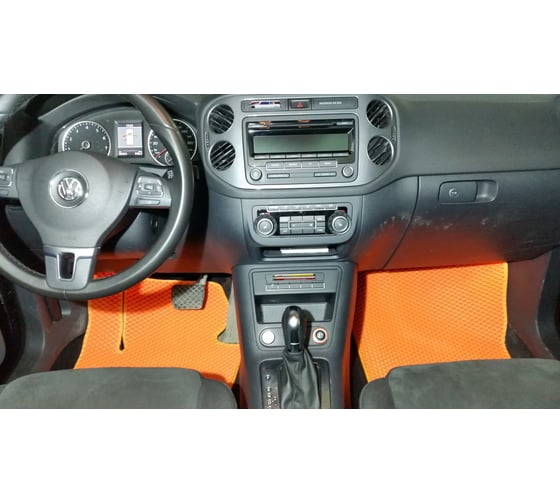 Ковры в салон автомобиля Eva Smart volkswagen tiguan i 2007 - 2016 эва сота коричневые c серой окантовкой 1883-A6B1-S