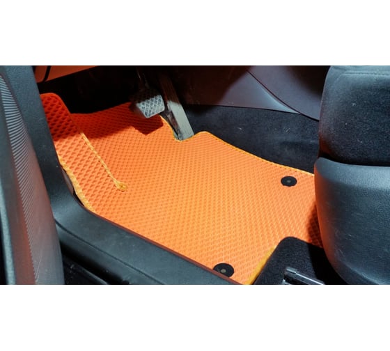 Ковры в салон автомобиля Eva Smart volkswagen tiguan i 2007 - 2016 эва сота коричневые c серой окантовкой 1883-A6B1-S