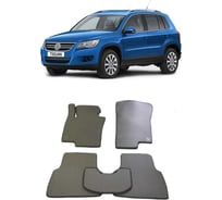 Ковры в салон автомобиля Eva Smart volkswagen tiguan i 2007 - 2016 эва сота коричневые c синей окантовкой 1883-A6B2-S