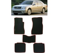 Ковры в салон автомобиля Eva Smart lexus ls iii 2000 - 2006 эва сота чёрные c красной окантовкой 1413-B5A7-S