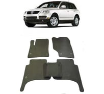 Ковры в салон автомобиля Eva Smart volkswagen touareg i 2002 - 2010 эва сота серые c коричневой окантовкой 1885-B1A6-S