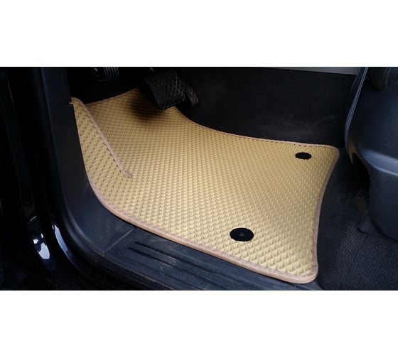 Ковры в салон автомобиля Eva Smart volkswagen touareg i 2002 - 2010 эва сота серые c бежевой окантовкой 1885-B1A1-S