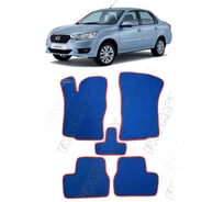 Ковры в салон автомобиля Eva Smart datsun on-do 2014 - 2021 эва сота бежевые c коричневой окантовкой 1161-A1A6-S