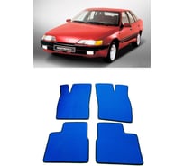 Ковры в салон автомобиля Eva Smart daewoo espero 1990 - 1999 эва сота коричневые c синей окантовкой 2804-A6B2-S