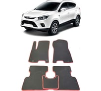 Ковры в салон автомобиля Eva Smart jac s5 (eagle) кроссовер 2013 - эва сота коричневые c серой окантовкой 1326-A6B1-S