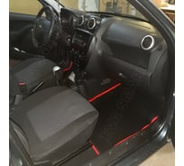 Ковры в салон автомобиля Eva Smart datsun mi-do вариант макси 3d 2015 - 2021 эва сота чёрные c коричневой окантовкой 3048-B5A6-S