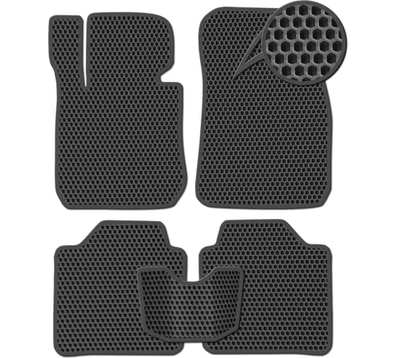 Ковры в салон автомобиля Eva Smart jeep compass 2006 - 2010 эва сота чёрные c черной окантовкой 2803-B5B5-S