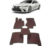 Ковры в салон автомобиля Eva Smart lexus ls v 2017 - эва сота бежевые c черной окантовкой 2844-A1B5-S