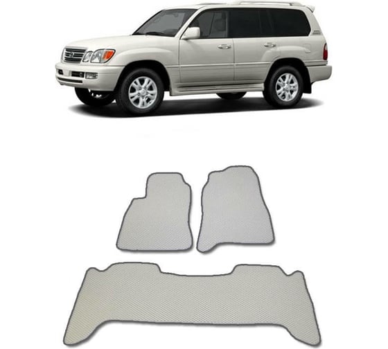 Ковры в салон автомобиля Eva Smart lexus lx470 1998 - 2007 эва сота чёрные c синей окантовкой 1416-B5B2-S 1