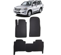 Ковры в салон автомобиля Eva Smart lexus lx 570 2007 - 2012 эва сота коричневые c красной окантовкой 1417-A6A7-S