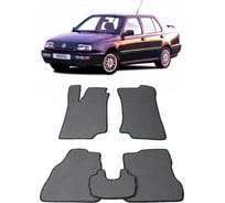 Ковры в салон автомобиля Eva Smart volkswagen vento 1991 - 1998 эва сота бежевые c красной окантовкой 1890-A1A7-S