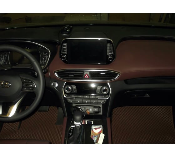 Ковры в салон автомобиля Eva Smart hyundai santa fe iv 5мест 2018 - эва сота серые c красной окантовкой 2729-B1A7-S