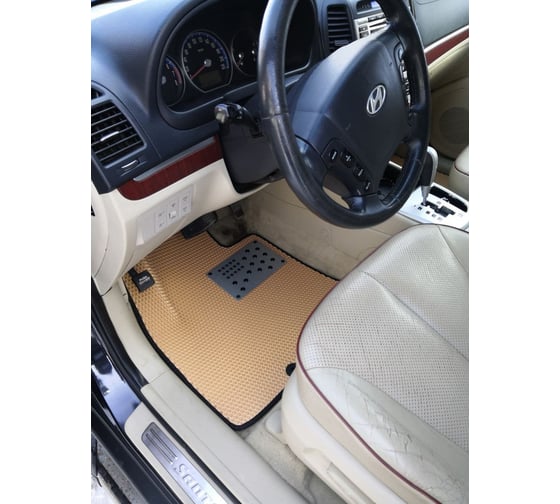 Ковры в салон автомобиля Eva Smart hyundai santa fe ii 5мест 2006 - 2010 эва сота серые c серой окантовкой 1287-B1B1-S