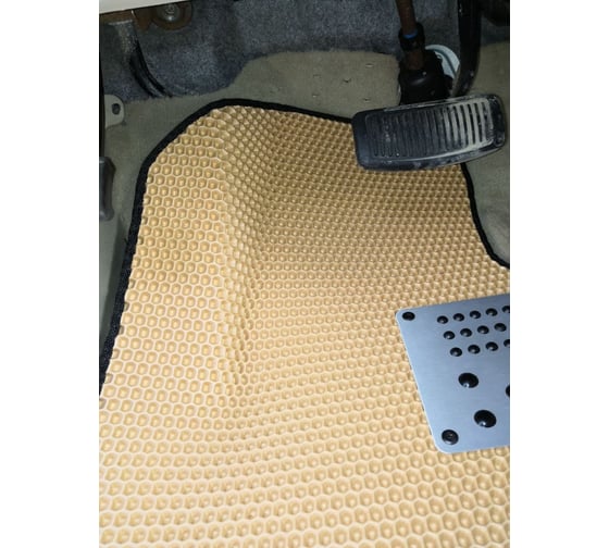 Ковры в салон автомобиля Eva Smart hyundai santa fe ii 5мест 2006 - 2010 эва сота коричневые c синей окантовкой 1287-A6B2-S