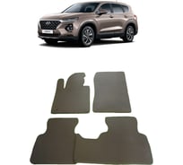 Ковры в салон автомобиля Eva Smart hyundai santa fe iv 5мест 2018 - эва сота бежевые c серой окантовкой 2729-A1B1-S