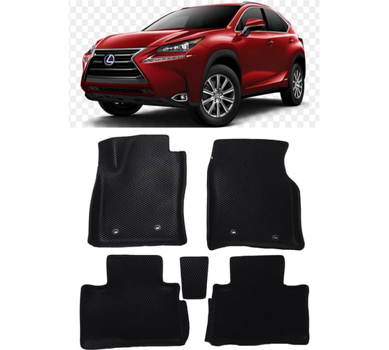 Ковры в салон автомобиля Eva Smart lexus nx i вариант макси 3d 2014 - 2021 эва сота серые c синей окантовкой 3116-B1B2-S