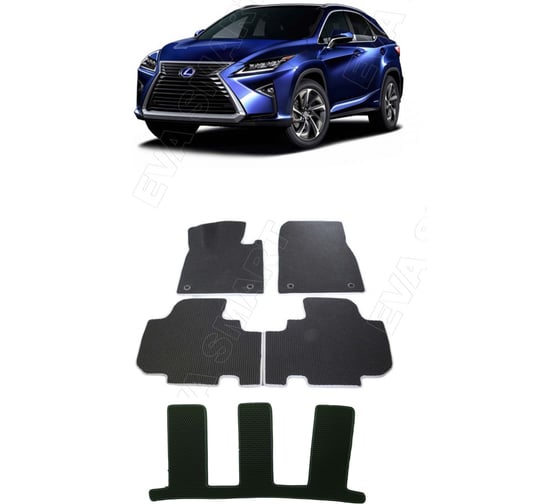 Ковры в салон автомобиля Eva Smart lexus rx iv 7мест 2015 - эва сота чёрные c бежевой окантовкой 3697-B5A1-S 1