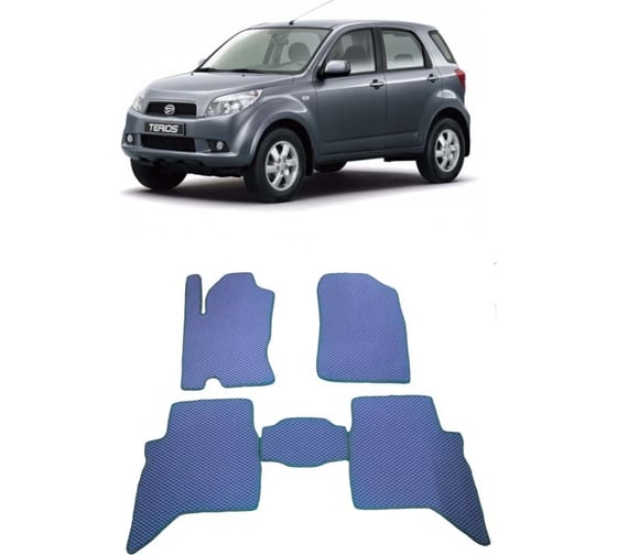 Ковры в салон автомобиля Eva Smart daihatsu terios ii 2006 - 2018 эва сота серые c красной окантовкой 2036-B1A7-S