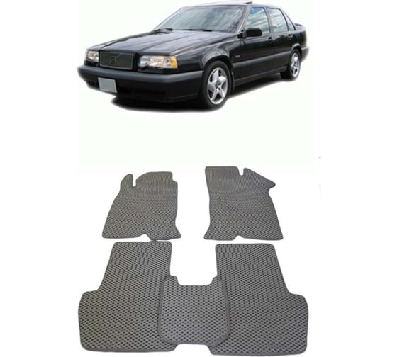 Ковры в салон автомобиля Eva Smart volvo 850 1991 - 1997 эва сота коричневые c бежевой окантовкой 1893-A6A1-S 1