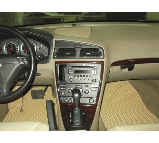 Ковры в салон автомобиля Eva Smart volvo s60 i 2000 - 2009 эва сота коричневые c серой окантовкой 1895-A6B1-S