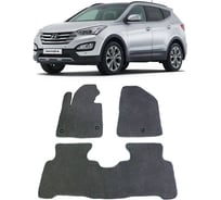Ковры в салон автомобиля Eva Smart hyundai santa fe iii 7мест 2012 - 2018 эва сота чёрные c синей окантовкой 1292-B5B2-S