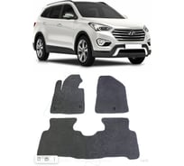 Ковры в салон автомобиля Eva Smart hyundai santa fe iii grand рестайлинг 5мест 2016 - 2018 эва сота чёрные c коричневой окантовкой 3453-B5A6-S