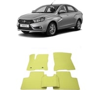 Ковры в салон автомобиля Eva Smart lada vesta 2015 - эва сота серые c черной окантовкой 1958-B1B5-S